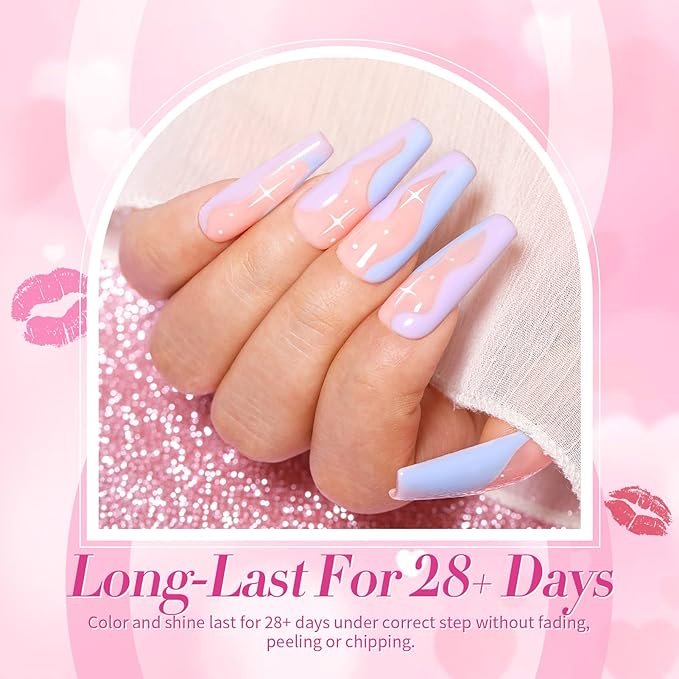 Born Pretty Pastel Gel Nail Polish Set Spring Summer Macaron Candy Sweet Color Gel Polish Easter Soft Pink Yellow Purple Blue Green Colors Collection 7ML 6PCS Nail Art Gift Box