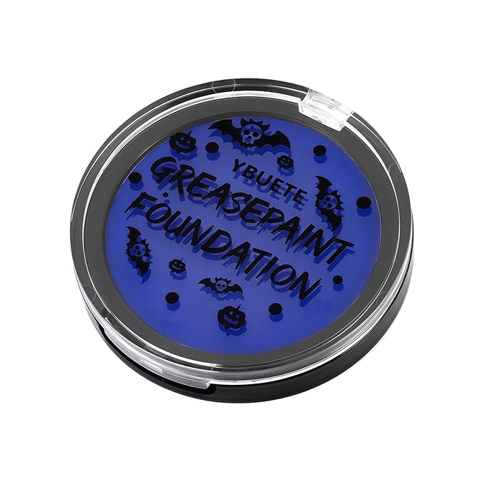 Blue Cream Face Body Painting Foundation, Professional Full-coverage Oil Based Blue Face Paint Halloween SFX for Corpse Bride Avatar Cosplay Makeup for Adult Carnival & Stage Performance