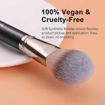 TEOYALL Setting Powder Brush, Ultra Plush Fluffy Synthetic Bristles Makeup Buffing Brush for All-Over Powder Application with Powder Bronzer Foundation
