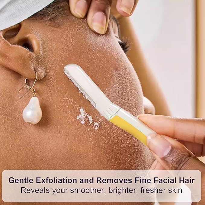 Dermaplane Razor for Women Face - Facial Razor for Women - Eyebrow & Face Razors, Exfoliating Microblades, Peach Fuzz Remover, Dermaplaning & Skin Care Tool, Travel Essentials, (9 pcs, Solar Veil)