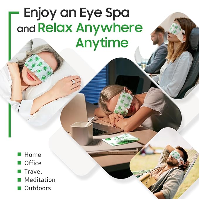 30Packs Steam Eye Mask, Heated Eye Mask Warm Compress for Eyes, Self Heating Warm Eye Masks Disposable Steam Mask for Home Sleep, Spa, Travel Essentials & Relaxation Gifts (Lemongrass)