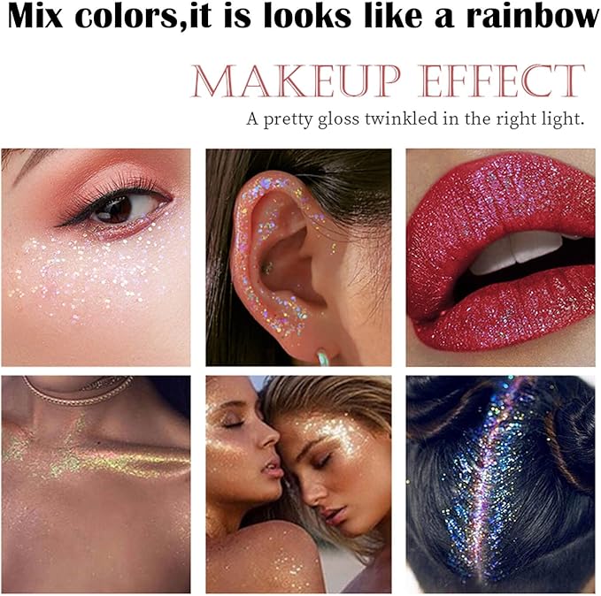 Light Purple Face Glitter Gel,Mermaid Body Glitter Gel,Singer Concerts Music Festival Rave Accessories,Self-Adhesive Sequins Glitter Body Hair Makeup,Sparkling Chunky for Women(Pink),51ML