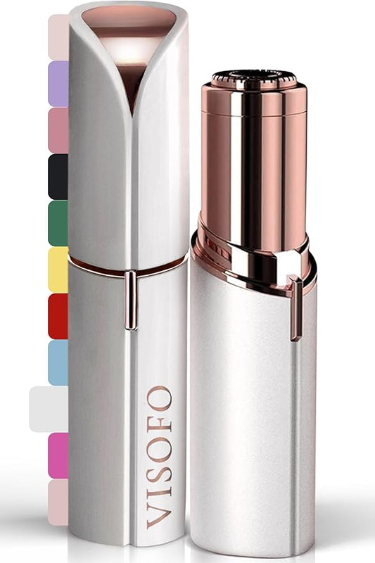 Facial Hair Removal for Women | Electric Razor Device Small Mustache Dermaplaning Remover Tools Tweezers Epilator Trimmer Face Dermaplane Shavers Beauty Gadgets Set Accessories by VISOFO (Coral)