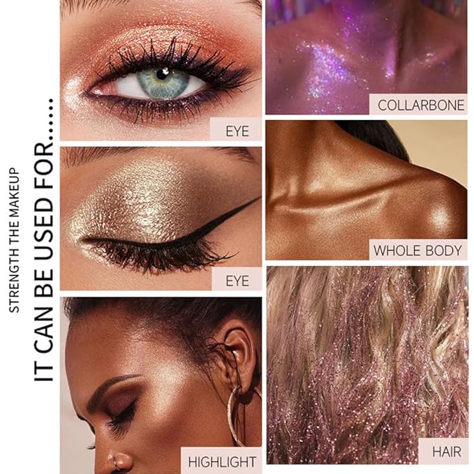 Monochrome Powder Eyeshadow Palette Makeup,Champagne Natural Neutral Single Shimmer Eye Shadow for Older Women,Sparkly Eye Finish,Long Lasting Naturing-Looking