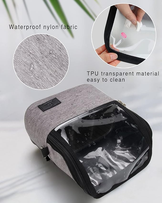 Makeup Brush Case Makeup Brush Holder Travel Makeup Bag for Women Stand-up Brush Cosmetic Bags Professional Makeup Artist Storage Organizer with Shoulder Starp and Adjustable Dividers