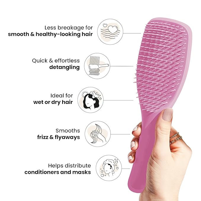 Tangle Teezer Ultimate Detangler Brush for Wet & Dry Hair, Eliminates Knots & Reduces Breakage for All Hair Types, Amazon Exclusive Rosebud