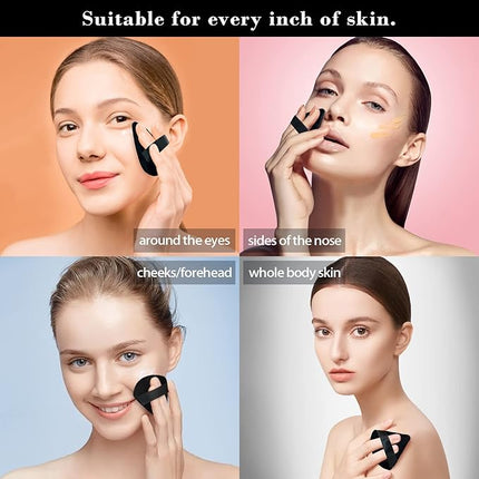 8pcs Triangular Powder Puff Face Soft Velvet Makeup Puff for Loose Powder Body Powder Makeup Sponge for Contouring Wet Dry Foundation Blender Sponge Beauty Makeup Tool.(Black&Purple)