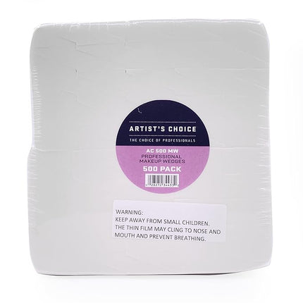 Artist's Choice 500 Pack Makeup Sponge Mini Applicator Wedges, Triangle Cosmetic Sponges for Foundation, Blush, Eye Shadow, Blending and Smoothing, Disposable, Latex Free