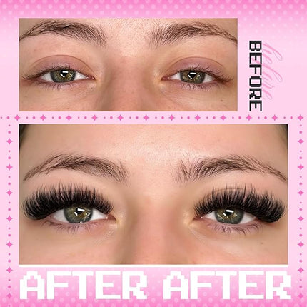 Lash Clusters 14-20MM Long Eyelash Extensions Mega Volume Lash Extensions DIY at Home Thick Cluster Lashes Easy Application Soft D-Curly Individual Lashes (192 Pcs, 120D+150D)
