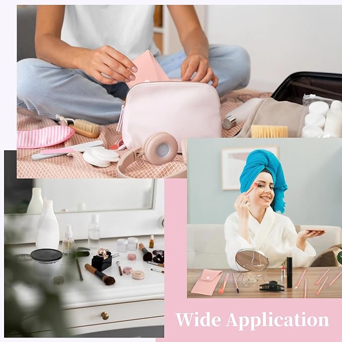 8 Sets Travel Makeup Brushes, Makeup Brush Bag with 8 Brushes, Bridesmaid Present, Synthetic Fiber Makeup Brush, Foundation Blush Shadow Brush Set, Portable Makeup Brush Set for Weddings Parties