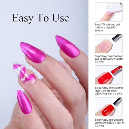 Imtiti Pearl Gel Nail Polish, 0.5 Fl.oz Violet Pink Color Soak Off UV LED Long-Lasting Gel Polish Nail Art Starter Manicure Salon DIY at Home 1Pcs