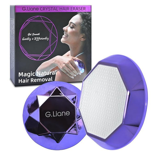 Crystal Hair Eraser,Painless Nano Hair Remover Exfoliation,Gentle and Efficient Glass Hair Removal Device Without Waxing,Natural Epilator for Women and Men(Violet)