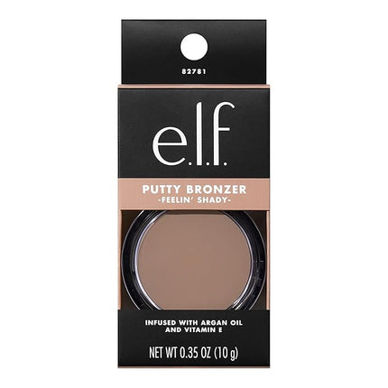 e.l.f. Putty Bronzer, Creamy & Highly Pigmented Formula, Creates a Long-Lasting Bronzed Glow, Infused with Argan Oil & Vitamin E, Feelin’ Shady, 0.35 Oz (10g)