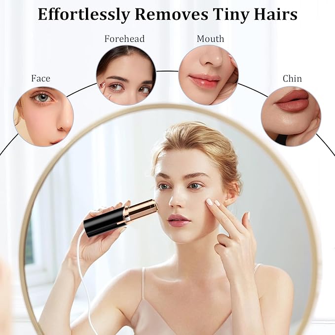 Facial Hair Removal for Women, Electric Painless Rechargeable Facial Hair Remover for Face, Lip, Chin