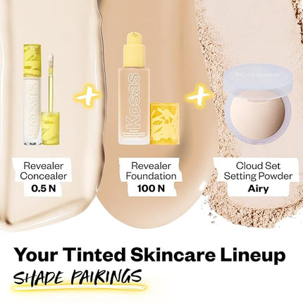 Kosas Revealer Concealer - Medium Coverage Makeup with Hyaluronic Acid, Conceals Dark Circles Under Eyes, Dark Spots and Blemishes + Brightens, Hydrates, Long-Lasting & Vegan, (Tone 0.5 N)