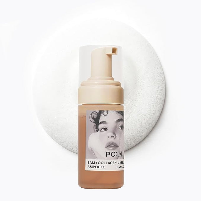 PO:DL Collagen Bubble Serum for Skin Elasticity Radiance Glow | Firming Hydrating Exfoliating Fast Absorbing Serum | K-Chestnut Collagen Niacinamide | No Fragrance 3.88 fl oz Korean Skincare