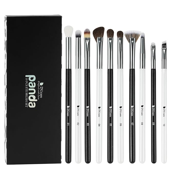 DUcare Eyeshadow Brushes Set 10pcs Eye Makeup Brushes Professional Eyeshadow Brush Set Travel Concealer Eyebrow Eyelash Eye Liners Blending