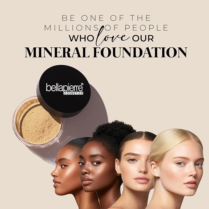 Bellapierre Mineral Foundation SPF 15 – Loose Powder Foundation, Full Coverage Mineral Makeup with Matte Finish – Vegan, Cruelty Free, Hypoallergenic, Oil & Talc Free – 0.32 oz - Cinnamon