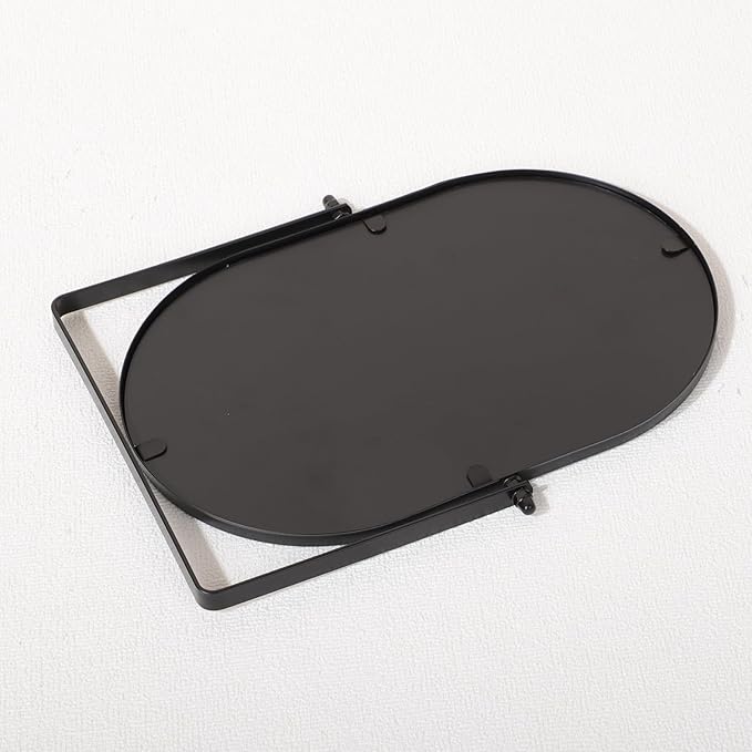 Metal Stand Adjustable Makeup Vanity Mirror Portable Black Desktop Mirror with 180° Rotation Desk Mirrors for Dressing Room,Bedroom, Bathroom,Tabletop