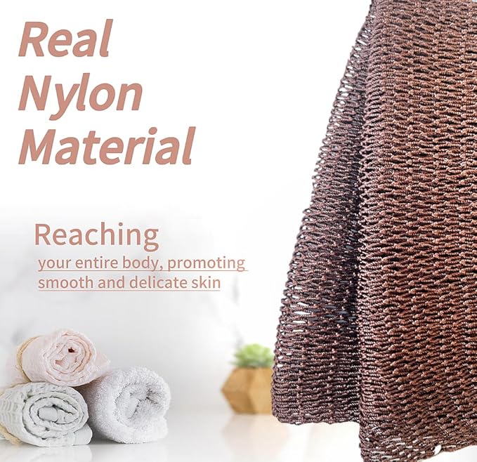 African Net Sponge Authentic, African Exfoliating Sponge Real African Net Black Owned, African Bath Sponge Back Scrubber, Body Exfoliator Shower Bath Accessories (Brown)