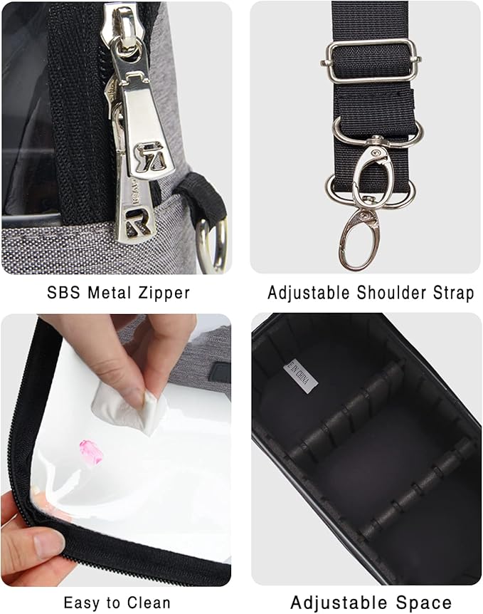 Makeup Brush Case Makeup Brush Holder Travel Makeup Bag for Women Stand-up Brush Cosmetic Bags Professional Makeup Artist Storage Organizer with Shoulder Starp and Adjustable Dividers