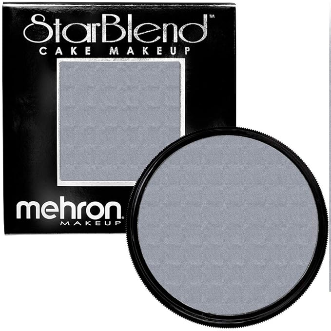 Mehron Makeup StarBlend Cake Makeup | Wet/Dry Pressed Powder | Powder Foundation | Monster Grey Face Paint & Body Paint 2 oz (56g)