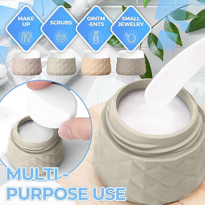 16Pack Travel Bottles for Toiletries, TSA Approved Travel Size Toiletries Containers Set, Silicone Leak Proof Refillable Bottles Elastic Sleeves Creams Jars Accessories Kit W/Clear Bag (Cream)