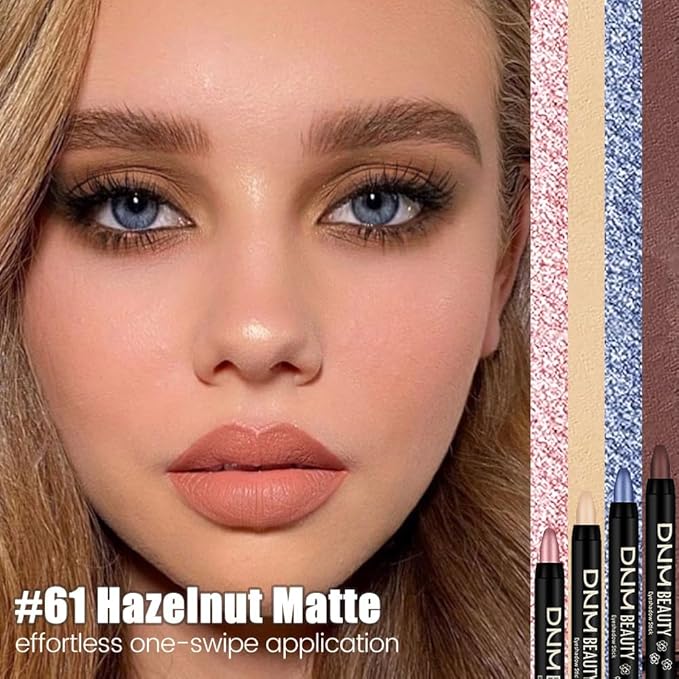 Nude Brown Matte Cream Eye Shadow Stick Makeup for Women, Nude Brown Matte Eyeliner Pencil Eyeshadow Brightener Stick for Eyes, Waterproof Eyeshadow Applicator Blendable sombras para ojos 61#