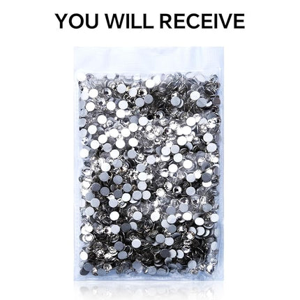 1440Pcs White Crystal Rhinestones,Glass Flatback Rhinestones Gemstones for Nail Face Makeup Art Crafts Clothes Decoration -(SS16,4.0mm,White)