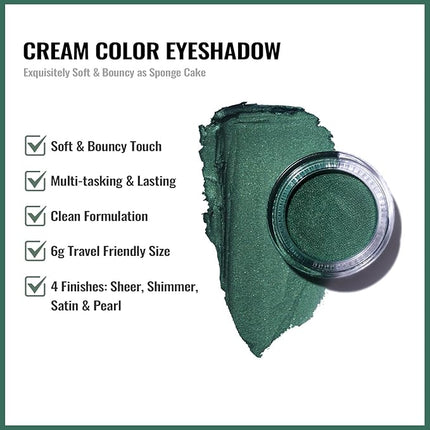 Oulac Shimmer Cream Eyeshadow also for Highlighter Blendable Eye Shadow Waterproof&Long Lasting with Moisturizing Formula Soft Shimmer Eye Make-up,Vegan & Cruelty-Free,6g P07