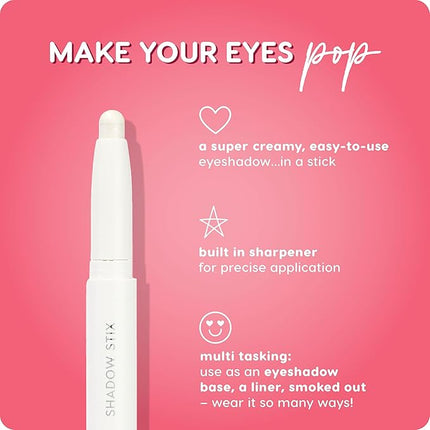 ColourPop Shadow Stix - Cream Eyeshadow Stick with Long-Lasting Color - Multi-Use Cream Makeup with a Built-In Sharpener & Precise Tip for Easy Application - Cold Girl (0.05 oz)