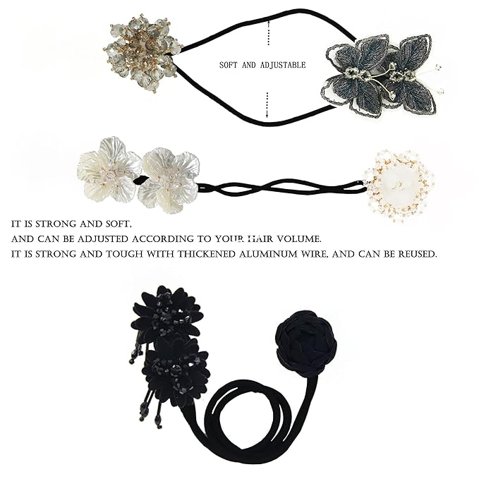 3 Pieces Hair Accessory Set: Round Bun Maker, Crown Hairstyle Shaper, Lazy Hair Curler Bun Clips for Women & Girls (Style 3)