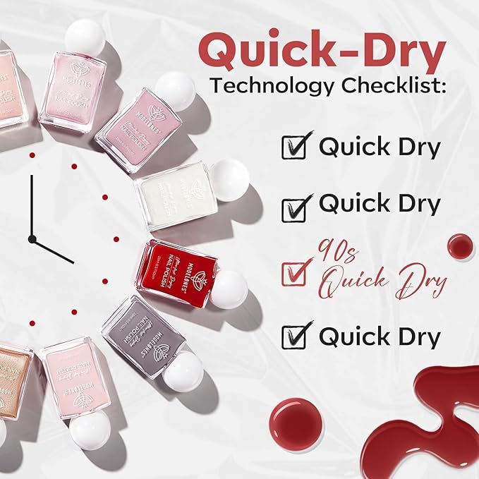 modelones Jelly Red Nail Polish, Sheer Dark Red Clear Translucent Semi-Transparent 15 ml Quick Dry Nail Lacquer Strengthener Long Last Finger Toe Nail Art DIY Manicure Gift for Women Girls 0.5 Fl Oz