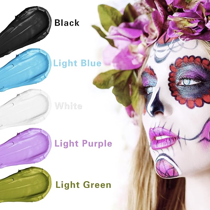 MEICOLY Light Purple Face Body Paint Stick(1.06 Oz),Cream Lavender Periwinkle Body Paint ,Sweatproof Waterproof Purple Eye Black for Sports,Violet Lilac Face Paint for Halloween SFX Ursula Cosplay