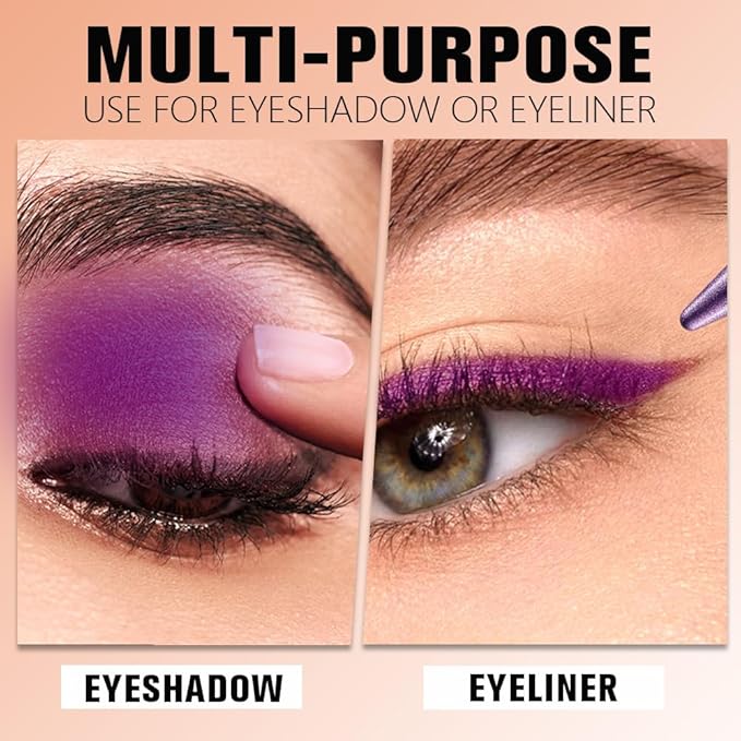 AMY'S DIARY Lilac Bloom Eye shadow & Eyeliner Stick 2-in-1, Purple Cream Eyeshadow Pencil + Gel Eyeliner | Waterproof, Smudge-Proof Eye Makeup Crayon for woman, Face & Lip | Twist-Up Eye Shadow Pen