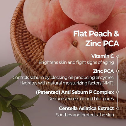 SKINFOOD Peach Cotton Zinc PCA Tone Up Cream, Korean Tinted Moisturizer for Face and Body, Dewy and Matte Skin Tint, Stocking Stuffers, Skin Care Makeup for Color Correcting (1.69 fl. oz.)