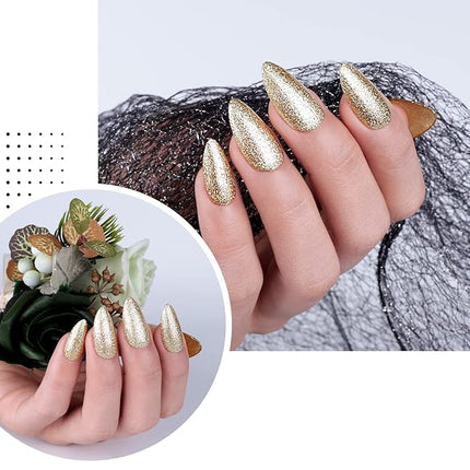 Imtiti Gold Yellow Gel Nail Polish, 1 Pcs 15ml Platinum Glitter Color Soak Off LED Long-Lasting Nail Gel Polish Nail Art Starter Manicure Salon DIY at Home, 0.5 Fluid Ounces