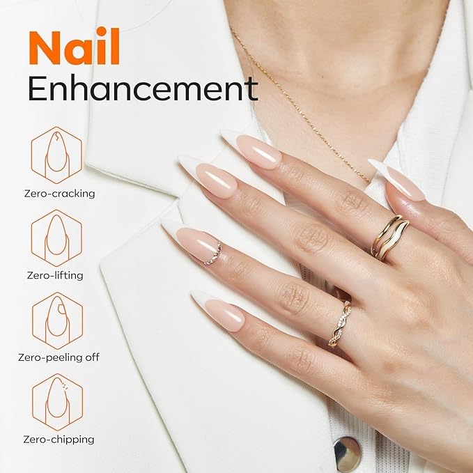 modelones Hema-Free Gel Base Coat, No Wipe Base Coat Gel Nail Polish Hypoallergenic Clear Color Long Lasting Glossy for Weak Nails Protect Soak Off Home Salon Gif Girls Woman Manicure U V/LED Needed