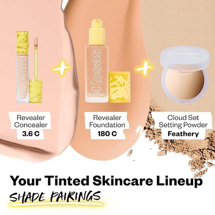 Kosas Revealer Concealer - Medium Coverage Makeup with Hyaluronic Acid, Conceals Dark Circles Under Eyes, Dark Spots and Blemishes + Brightens, Hydrates, Long-Lasting & Vegan, (Tone 3.6 C)