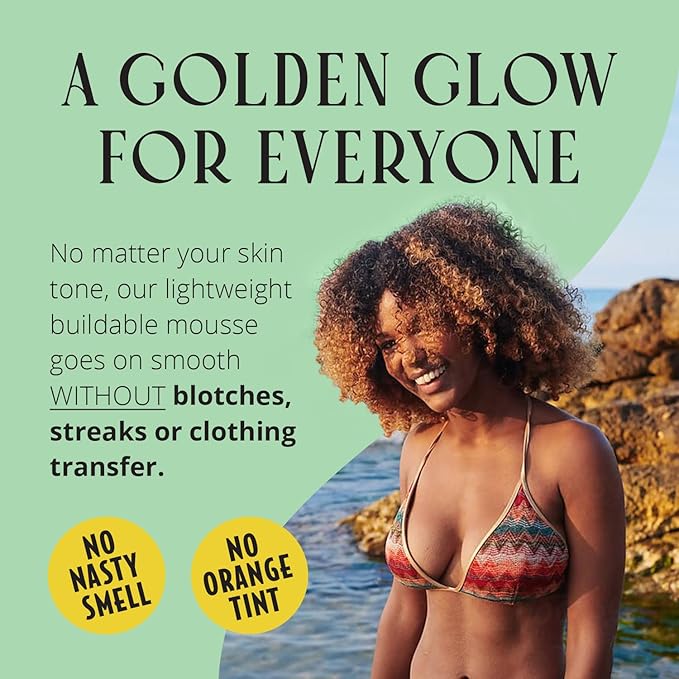 Skinerals Organic Self Tanner Mousse, Sunless Tanning Foam for Face & Body, Streak-Free, Quick-Drying, Long-Lasting Self Tan, 8 Oz, Californium