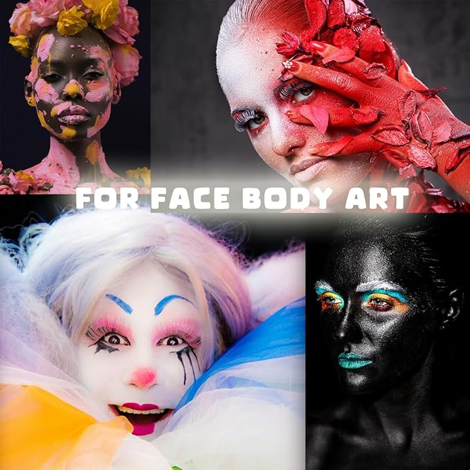 Depvision Face and Body Paint 1.7oz Cream Makeup 50ml Water Based Face Painting Special Effects For Adults Children Kids Halloween Christmas Party Stage Cosplay (Black)