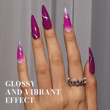 MelodySusie Grape Purple Gel Nail Polish,0.5fl oz Nails Soak Off UV LED Dark Purple Gel Polish Gift for Women Nail Art Manicure Salon DIY Nail Design Decoration at Home-065-A2704