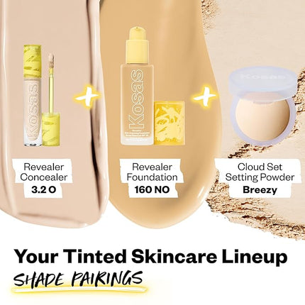 Kosas Revealer Concealer - Medium Coverage Makeup with Hyaluronic Acid, Conceals Dark Circles Under Eyes, Dark Spots and Blemishes + Brightens, Hydrates, Long-Lasting & Vegan, (Tone 3.2 O)