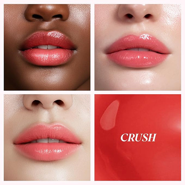 INGA Water Glow Lip Tint | Hydrating, Glossy Korean Lip Tint with Sheer Color & Glass-Like Shine | Long-Lasting, Non-Sticky Korean Lip Stain (CRUSH)