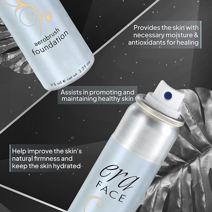 ERA Beauty Essentials Airbrush Makeup Collection (Era Face spray on Foundation - Y5 Wheat + Era Primer + Sponge)