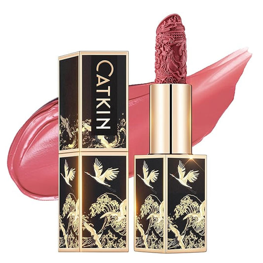 Catkin Moist Lipstick Hydrating High Impact Color Infused with Vitamin E and Avocado Oil Smooth Soft Texture Long Lasting Pink Glow Finish 127
