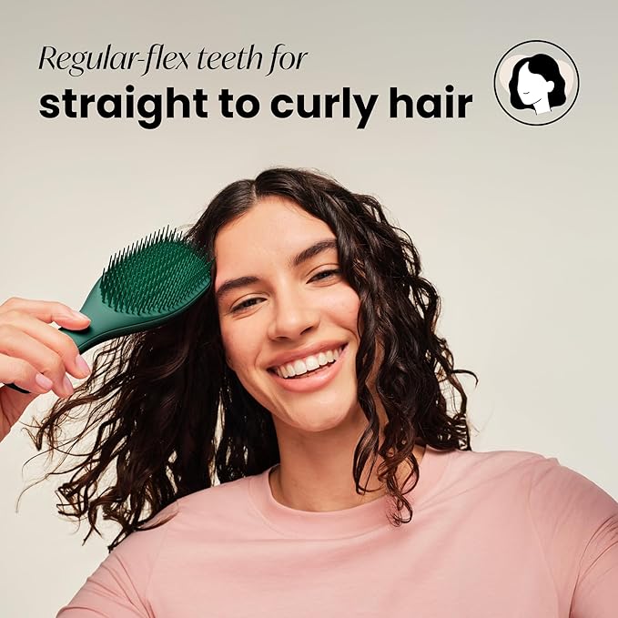 Tangle Teezer Ultimate Detangler Brush for Wet & Dry Hair, Eliminates Knots & Reduces Breakage for All Hair Types, Amazon Exclusive Emerald Green