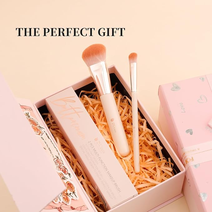 DUcare Foundation Contoured Brush - Concealer Brush Under-Eye Concealing and Contouring Makeup Brushes - Face Brush For Liquid Or Cream Foundations