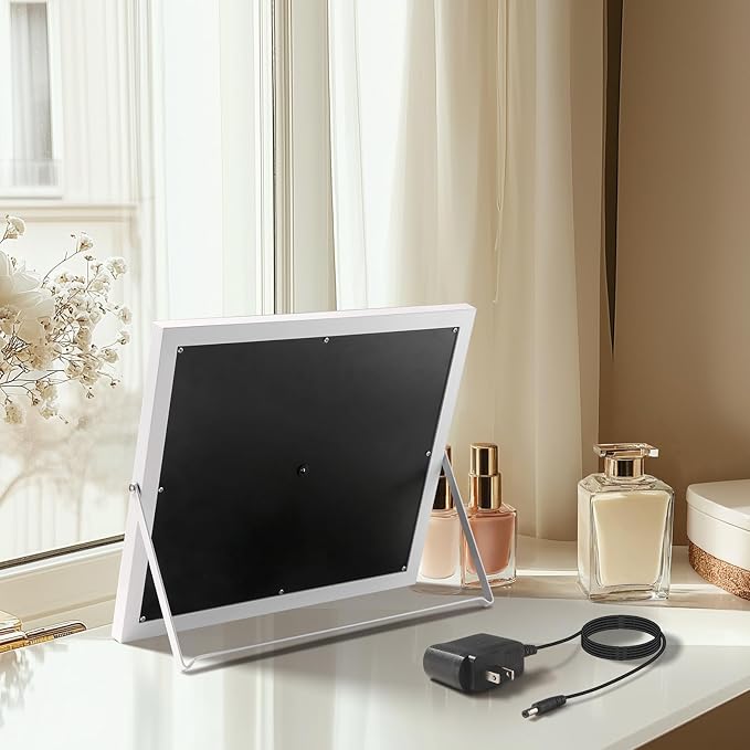 Vanity Mirror with Lights,RGB & 3 Dimmable Light Modes Makeup Mirror with Touch Control,Light Up Mirror for Desk,360°Rotation,14x17 Inch