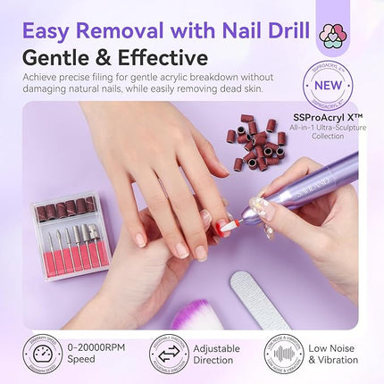 SAVILAND Professional Acrylic Nail Kit: Nail Kit Set with 4OZ Large Capacity Monomer Nail Drill 30 Days Wear Nail Extension Manicure Christmas Gift